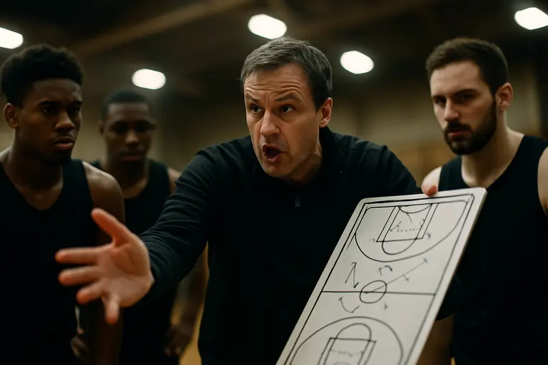 Basketball players spacing the floor during a controlled scrimmage